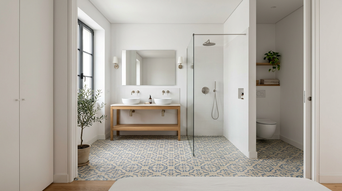 Suite com casa de banho: 7 layouts inspiradores para 2026 | Mudelar