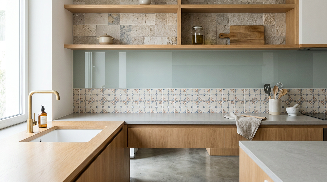 Kitchen Backsplash Guide 2026: Tile, Glass or Stone? | Mudelar