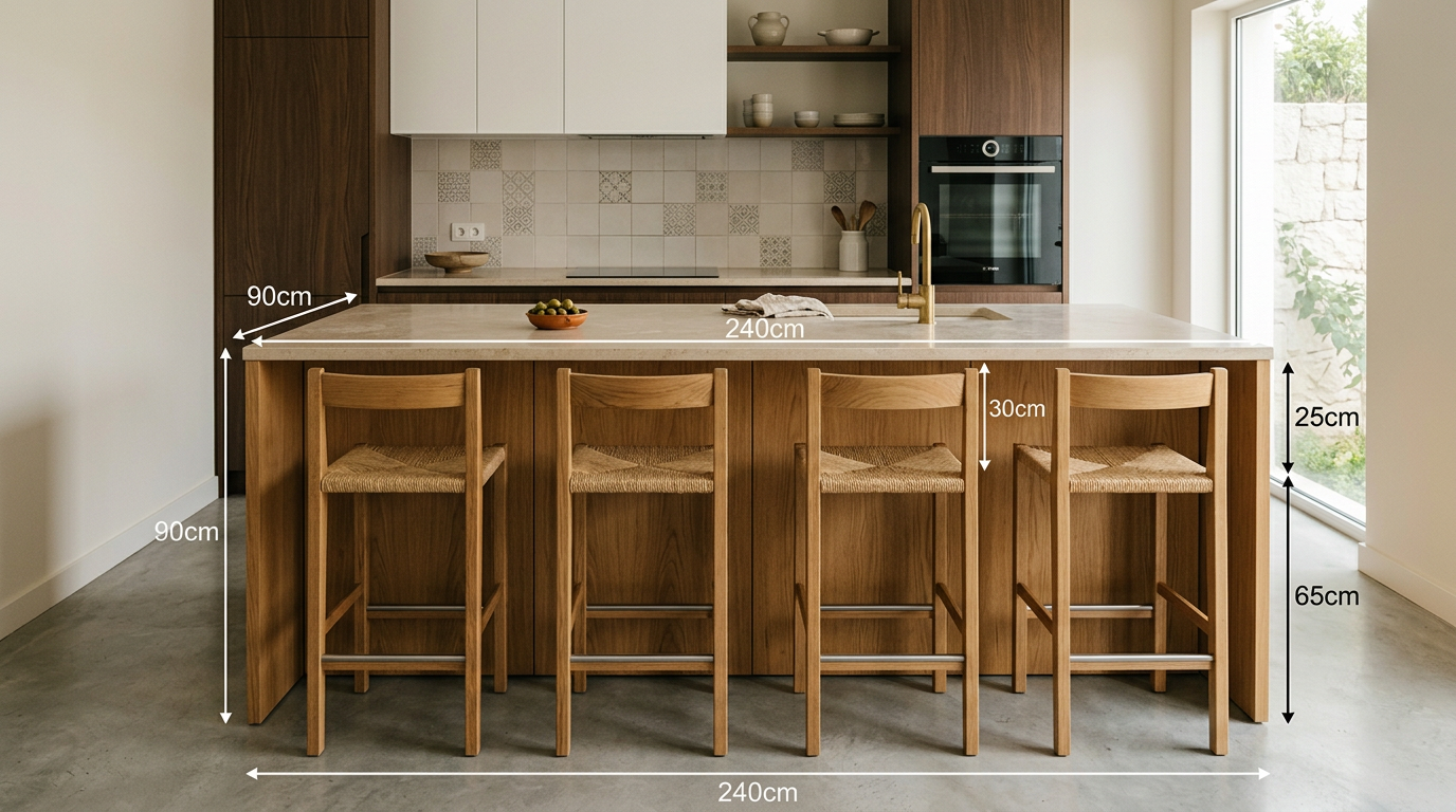 Kitchen Island with Stools: The 2026 Sizing Guide | Mudelar