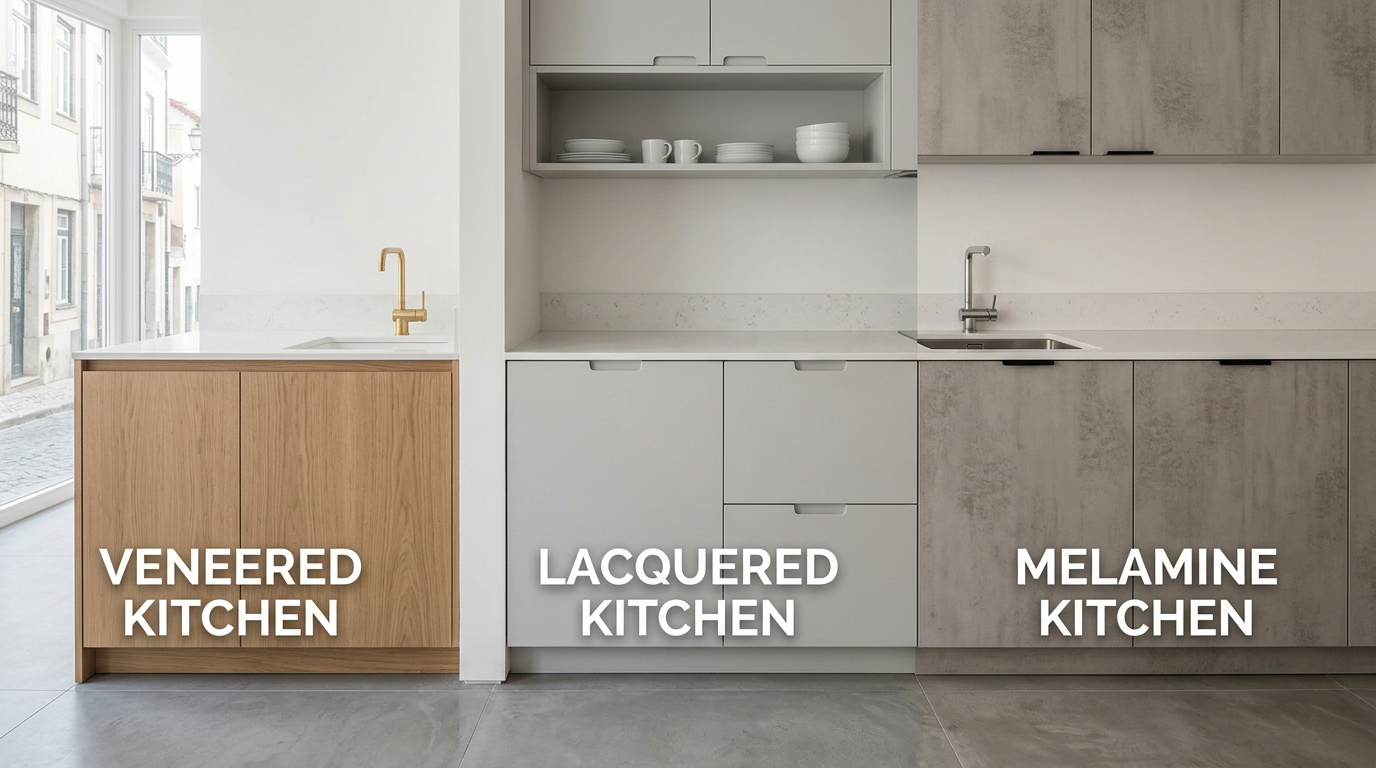 Kitchens 2026: Melamine vs Lacquered vs Veneered | Mudelar