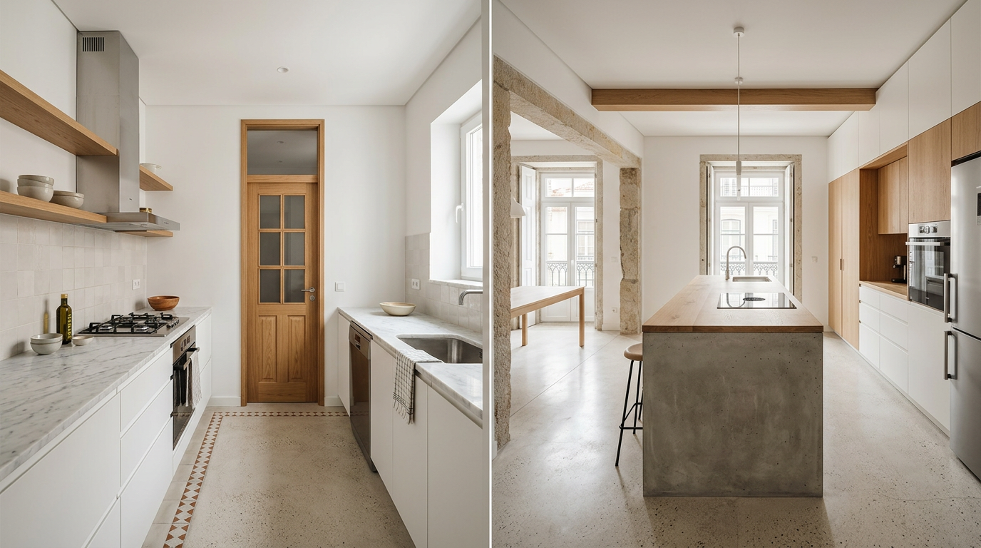 Cozinhas abertas vs fechadas 2026: Qual escolher? | Mudelar